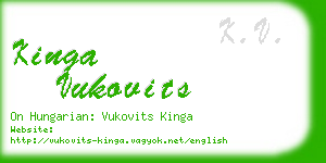 kinga vukovits business card